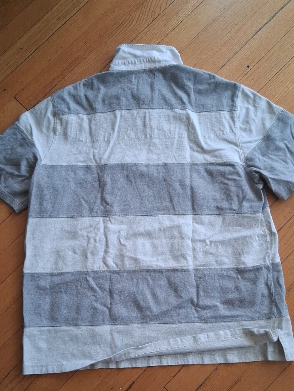 Polo by Ralph Lauren Grey and White Striped Rugby Polo - Picture 4 of 4